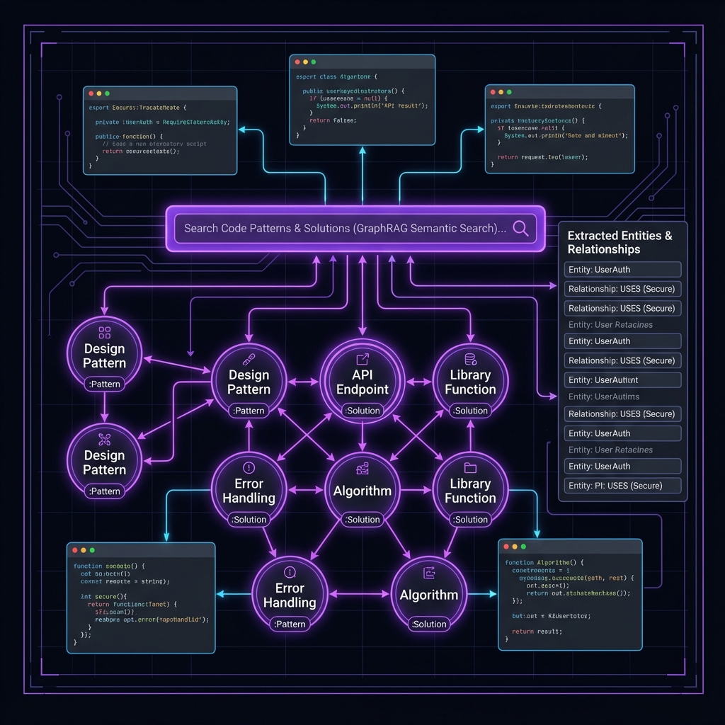 Code Atlas knowledge graph visualization showing connected insights